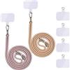 Linkbro Collana per cellulare universale, cordino per cellulare, telefono universale intorno al collo con cuscinetto per cellulare, regolabile e rimovibile. (2 oro rosa+oro)