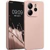 kwmobile Custodia Compatibile con Xiaomi Redmi Note 14 4G (Non 5G) Cover - Protezione Back Case Morbida - Silicone TPU Effetto Metallizzato Oro Rosa Metallizzato