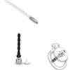 Kutocesy Gabbia di Castità Dilatatori Tappo per Pene Multi-perla in Silicone con Design a Foro Cavo e Foro per Urinare può Essere Utilizzato con Gabbia per Pene per la Masturbazione Maschile (6mm)