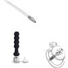 Kutocesy Gabbia di Castità Dilatatori Tappo per Pene Multi-perla in Silicone con Design a Foro Cavo e Foro per Urinare può Essere Utilizzato con Gabbia per Pene per la Masturbazione Maschile (11mm)