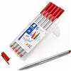 STAEDTLER Triplus 334 - Pennarelli a punta fine, punta 0,3 mm, confezione da 6, colore: rosso