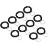 PATIKIL Spirale Polso Bobina Portachiavi, 50pz Plastica Estensibile Braccialetto Polsino Portachiavi Supporto per Esterno Sport Palestra Piscina Sauna, Nero