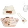 LEWOTE Set di Abbigliamento per Bambola 17cm, Cappello Abito Ornamenti Accessori Set [Con Borsa di Stoccaggio di Abbigliamento Bambola] (White Hat/Rice Jacket/White Bag)