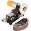 DMETE Mini smerigliatrice elettrica for levigatrice a nastro, smerigliatrice for lucidatura fai-da-te, affilatrice for bordi da tavolo, utensile elettrico per metallo/gioielli/legno/giada(Package A)