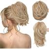 Gorger Extension a coda di cavallo da donna, capelli sintetici corti e mossi, con pettini regolabili, voluminosi, per acconciature rapide (grigio-4)