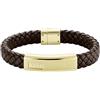 BOSS Jewelry Bracciale in Pelle Intrecciata da Uomo Collezione LANDER - Disponibile in Nero, Blu o Marrone