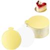 Lxing 100 Pezzi Mini Vassoi per Torte Rotondi, Mousse Cake Boards, Vassoio Riutilizzabile Oro Mini Torta Dessert Espositore