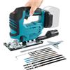 luolety Seghetto alternativo senza fili per Makita 18 V, 500 W, senza spazzole, con luce a LED, angolo di taglio smussato ± 45°, 9 lame con gambo a T, corsa da 19 mm, per legno, plastica, metallo (senza