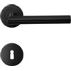HAIFUAN 1 confezione di maniglia per porta in acciaio inossidabile borchia per foro chiave, set di maniglie per serratura porta, barra per porta, colore nero (S02-103K-B)