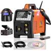 HITBOX Saldatrice TIG 200A, 230V Saldatrice digitale 6-in-1 con avvio HF, MMA/TIG/Pulsato / 2T/4T / Pulizia TIG/Punto, pedale e casco da casco da saldatura(TIG200PRO)