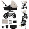 kk Kinderkraft Kinderkraft MOOV 2 Sistema modulare 4 in 1 fino 26 kg, con Ovetto I-SIZE 40-75 cm, MINK FX, Carrozzina reversibile fronte mamma e strada, Schienale regolabile, Ruote gonfiabili, Grigio