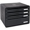 Exacompta 315714D BIG-BOX PLUS orizzonte ECOBLACK 4 cassetti Nero