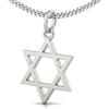 CLEVER SCHMUCK Ciondolo a forma di stella di David, in argento Sterling 925, 14 mm, lucido e catenina a maglia barbazzale, 45 cm, in astuccio per gioielli, crema