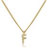 GD GOOD.designs Catena di lettere d'oro da donna I Collana placcata in oro 18 carati con iniziali in zirconi I Catena di lettere d'oro in acciaio inossidabile (F)