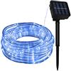 Lamker Luci Stringa Blu Energia Solare Esterno 10M 100LED Impermeabile Tubo Catena Luminosa 8 Modalità Illuminazione Lucine per Giardino Patio Cortile Natale Matrimonio Festa Luce Decorative
