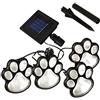 LEEMASING 4 luci solari a forma di zampa di cane da giardino, lanterna a LED da 7,6 cm, lampada per esterni, giardino, sentiero, paesaggio, passerella, cortile (bianco freddo)