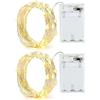 Annefly Confezione da 2 catene di luci con timer, 20 LED, piccole luci di luci a batteria, impermeabili, per interni ed esterni, per feste, Natale, matrimoni, per camera da letto (bianco caldo)