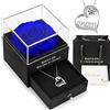 Hnustbo Festa Della Mamma Regalo Originale, Rosa Stabilizzata Vera Rosa eterna Con Collana, Regalo Natale Donna, Rosa Eterna Stabilizzata, Regali San Valentino Regalo Natale Compleanno per la Mamma