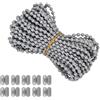 TMTGTS Catena a rullo, 10 m, colore grigio, con connettore a catena, catena a sfere, supporto per perline di ricambio per tenda oscurante