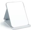 WISYOK Specchi Portatile Pieghevole, Specchio da Viaggio, Trucco con Pelle PU, HD Specchio Campeggio - 25x18cm (Bianco) Tavolo da Trucco