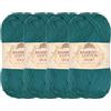 BambooMN JubileeYarn - Gomitolo di cotone di bambù, 4 strati, 50 g/matassa, Frozen Tidepool, 4 matasse