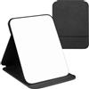 WISYOK Specchi da Tavolo, Specchio Portatile Pieghevole, Specchio da Viaggio, Specchio Trucco con Pelle PU, HD Specchio da Campeggio, Specchi da Tavolo per Bagno, Tavolo da Trucco - 16x12cm (Nero)