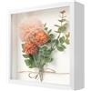 WISYOK Cornice Profonda 22x22cm, Cornice 3D Profonda per Oggetti, 3D Ombra Profonda Box, Cornice 3D Quadrata per Fiore, Regali, Souvenir (Bianca)