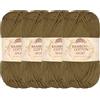 BambooMN JubileeYarn - Gomitolo di filato sportivo in cotone di bambù, 4 matasse, 50 g/matassa, marrone castano