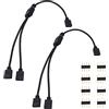 WANGCL 2PCS Striscia LED Splitter Cavo 4 Pin RGB Splitter 1 a 2 Porte Connettore Controller LED per RGB 5050 3528 2835 Striscia LED -Nero