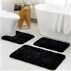 Sentidos Tappeto da Bagno Antiscivolo, Morbido, Assorbente, Lavabile in Lavatrice, Ideale per Vasca, Doccia e Cucina, 70x120 cm - Nero