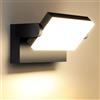 ledmo 60W Applique da Parete Esterno/Interno 360° Lampade da Esterno Regolabile Applique Esterno per Terrazza Corridoio Giardini, Nero, 126 LEDs, 5000 Lumen, Bianco Caldo 3000K, IP65