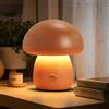 Schindora Lampada Da Comodino Legno,Piccolo Funghi LED Luce Notturna Bambini USB Carica,Dimmazione Graduale 3W,Decor Comodini Camera Da Letto Per Cameretta Soggiorno