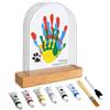SENLINLIN Kit Impronte Famiglia per 5 Persone, Set Impronte Mani e Piedi Bambino, Colori a Dita Non Tossici, Regalo Nascita Personalizzato per Neonati e Bambini, Idea Regalo di Natale