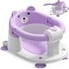 Itslife Seggiolino per Vasca da Bagno per Bambini a Partire da 6 Mesi, Seggiolino da Bagno Antiscivolo con 4 Ventose e Cuscino per Neonati, Sedia per Doccia Portatile per Doccia o Vasca da Bagno, Viola