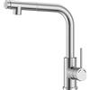 SREWOHS PRO Rubinetto Lavello Cucina con Doccetta Estraibile, SREWOHS PRO Rubinetti cucina Monocomando Girevole 360° con 2 Modalità di Getto, Forma di L Monocomando Acciaio Inox con 1 Foro,Altezza 27.3cm,Nichel