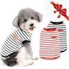 TVMALL 2-Pack Magliette per Cani, Gilet in Cotone Traspirante per Chihuahua, Beagle, Bichon Frise - Vestiti per Cani a Strisce per Ragazzi, Abbigliamento Estivo per Cani e Gatti di Piccola (Nero/Rosso, M)