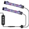 hygger Due Canali Luce LED Sommergibile per Acquario, 12W Illuminazione per Acquario, LED Aquarium Llight con 3 File di Perline, 7 Colori, Luminosità Regolabile for 15-60L Aquariums(2)