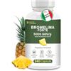 Detox Organica BROMELINA FORTE DRENANTE 5000 GDU/g -1000mg- 240 Capsule - Estratto naturale di Ananas -Integratore Enzimi digestivi - Cellulite e Gonfiore Pancia - Senza Additivi e Glutine, Vegan