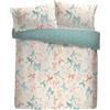 Fusion Evelyn, set copripiumino, 52% poliestere riciclato, 48% cotone, super king size 260 x 220 cm, multicolore, dipinto a mano, motivo con fiocchi ad acquerello, reversibile, 56 fili
