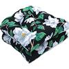 Pillow Perfect Cuscino per sedia da interni ed esterni, trapuntato, resistente alle intemperie e allo sbiadimento, 48,3 x 48,3 cm, colore: nero/bianco magnolia, 2 pezzi