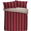 Laurence Llewelyn-Bowen Set copripiumino, 100% cotone, king size 230 x 220 cm, rosso, rasatello, motivo a righe, 200 fili, con 2 federe