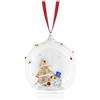 Swarovski Holiday Cheers Decorazione Pallina Albero e Pupazzo di Neve, Decorazione Natalizia con 763 Sfaccettature di Cristalli Swarovski, Designer Michele Blasilli, Natro Gros-Grain, 8,9 x 6,8 x 8 cm