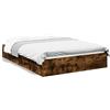 Capwee Giroletto Matrimoniale con cassetti Giroletto Matrimoniale Legno 140x200 Letto Matrimoniale in Legno Struttura Letto Matrimoniale-Rovere fumo-140 x 200 cm