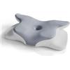 Juskys Cuscino cervicale set da 2 - Guanciale ergonomico memory foam con fodera traspirante - Supporto per collo e sonno salutare - Bianco/Grigio