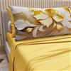 PETTI Artigiani Italiani - Lenzuola in Cotone con Federe in Stampa Digitale, Una Piazza e Mezza Francese, Completo Lenzuolo Sopra e Sotto con Angoli, Floreale 06 20 Giallo, 100% Made in Italy