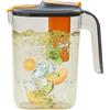 Rurunklee Caraffa in plastica con coperchio e inserto per frutta, caraffa d'acqua per 2,6 litri di acqua fredda calda, caraffa per tè freddo e succo fatti in casa