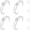 UNICRAFTALE 4 Set di Cabochon per Braccialetti con Braccialetti Vuoti Kit per Braccialetti in Acciaio Inossidabile Bracciale Aperto con Cabochon in Vetro Braccialetto Regolabile con Vassoio per Spazi