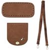 HNJKJEU Kit Borsa di Pelle fai da te Fondo Borsa Uncinetto 22x10 Coulisse per Borsa Secchiello Ovale Fondo per Borsa in Pelle PU Opaca Accessori per Borse All'Uncinetto con Tracolla Coulisse Fondo (Caffè)