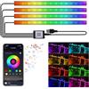 WhizNook Striscia Led Auto Interni, Luci Ambiente Auto con Porta USB Controllo APP, Neon Luce Di Musica Striscia Auto, 4 Strisce RGB, 48 LED, con Cambio di Colore,Sincronizzazione Musicale e Modalità fai da te
