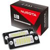 NUROTA motoeye - Illuminazione per targa a LED con marchio di omologazione E, per Golf Passat Variant Jetta Touran T5 Caddy Superb Octavia, LED Premium Canbus 18 SMD (2 pezzi)
